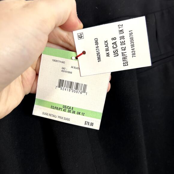 Anne Klein AK Bi Stretch Modern Dress Pants Womens Size 8 Black NWT NEW - Picture 5 of 8